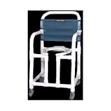 18 Horseshoe Commode Shower Chair with 3 Casters Color / Pail : Royal / Without Pail