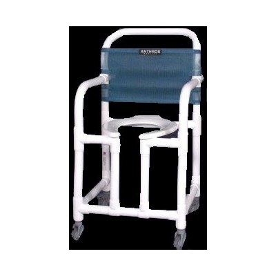 18 Horseshoe Commode Shower Chair with 3 Casters Color / Pail: Royal / Without Pail