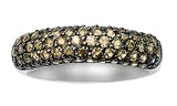 10k White Gold and Black Rhodium Brown Diamond Ring
