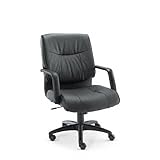 Alera ST42LS10B Stratus Series Leather Mid-Back Swivel/Tilt Chair, Black