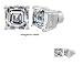 Asscher Style Magnetic Stud Earrings Emitations