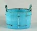 Early 1900's Blue Milk Glass Oaken Bucket Open Salt