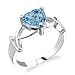 Sterling Silver 2.25 cts Heart Shape Swiss Blue Topaz Ring Size8