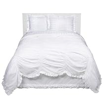Simply Shabby Chic&reg; White Smocked Duvet Set - Full/Queen