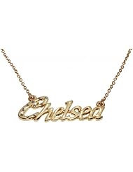 Name Necklaces Chelsea - Personalized Necklace Gold Plated 18K, Belcher Chain, 2mm Thick