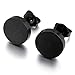 Men's 6~10mm Stainless Steel Stud Earrings Black Charm Elegant