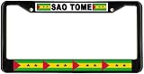 Sao Tome Principe Flag Black License Plate Frame Metal Holder