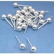 24 Ball Earrings Piercing Studs Sterling Silver Parts