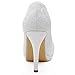 Elegantpark HC1413P Women's Closed Toe Rhinestones Platform Stiletto Heel Lace Pumps Wedding Bridal Shoes