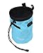 Chalk Bag for Rock Climbing, Weightlifting, Bouldering & Gymnastics with Drawstring Closure, Quick-clip Belt and Valuables Securely Holding Zippered Pocket (Light Blue)