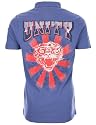 Ed Hardy Poloshirt "Unity Tiger" mit Strass Herren Eisblau Fjord Blue