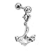 BodyJ4You Tragus Earring Anchor Stud with Anchor Cartilage Earring Stud Barbell 16G Stainless Steel
