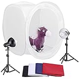 Neewer&reg; 30"/76cm Photography Shooting Tent Kit, Including (2) 30 Watt 5000K Light Bulbs,(2) Studio Lights (1) 30"/76cm Studio Light Tent with (4) Backgrounds - Black/White/Dark Blue/Red