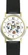 Collage of Cats in Circle No.2 - Cat - JP - WATCHBUDDY&reg; DELUXE TWO-TONE THEME WATCH - Arabic Numbers - Black Leather Strap-Children's Size-Small ( Boy's Size & Girl's Size )