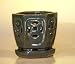 Bonsai Boy's Ceramic Orchid Pot with Attached Tray <br>5.0"x5.125" Tall<br>Dark Blue/Green Color - Hexagon<br>Sized to fit 4.0" Plastic Growing Pot