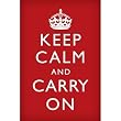 Keep Calm and Carry On (Motivational, Red) Art Poster Print - 24x36