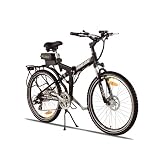 X-Treme Scooters Folding Electric Mountain E-Bike, Black