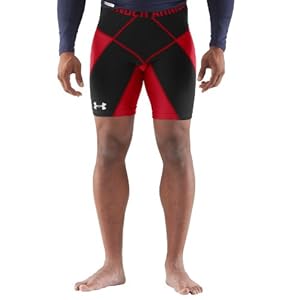 Under Armour Shorts Coreshorts Prima - Pantalones cortos, color rojo / negro / blanco, talla M