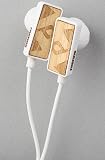 Frends Headphones The Premium Clip Ear Bud with Mic in White & Wood,Headphones for Unisex