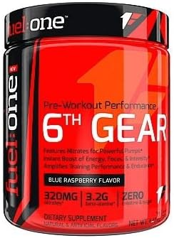 Fuel One - 6th Gear Pre-Workout Performance Blue Raspberry - 3.92 oz.
