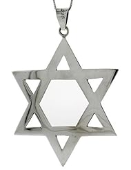 Sterling Silver Very Large Star of David Pendant, 3 inch tall
