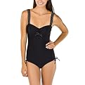 Xhilaration&reg; Juniors Black One Piece Swimsuit with Pink Dot Trim