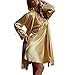 Amybria Women Silk Lace Long Sleeve Pajamas Robe One Set