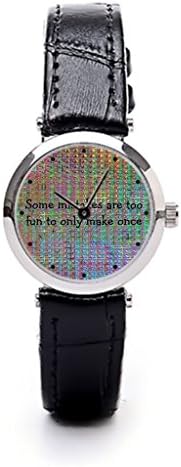 LeynaT Fun Mistakes Inch Watch Leather Watch Straps Humor Trippy Color Best Leather Watch Straps