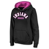 COLOSSEUM Indiana Hoosiers Women's NCAA Pullover Hooded Sweatshirt, Black/Pink