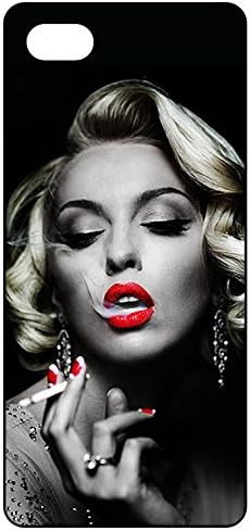 iPhone 5 Case Marilyn Monroe, Marilyn Monroe Smoking Soft Rubber Silicone Phone Case Cover Skin for iPhone 5/ iPhone 5S/ iPhone Se Impact Shockproof Resistant White