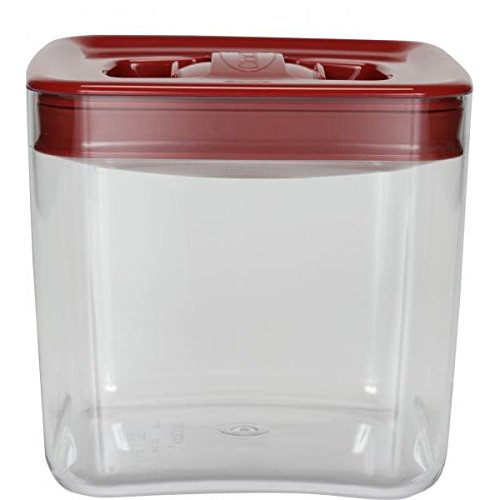 Click Clack Cube 2-Quart Storage Container with Red Lid