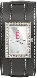 MLB Boston Red Sox Starlette Wide Black Leather Watch