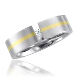 Mens Stainless Steel Diamond Band Ring (H, SI, 0.05 carat)-Band Width:6mm-Size 9