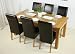 6ft Oxford Dining Room Extension Table With 6 Dark Brown Full Leather Ascott Chairs Furniture Set