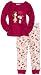 Franco Apparel Baby-girls Infant Peanuts 1x1 Rib Tight Fitted Sleepwear, Berry, 12 Months