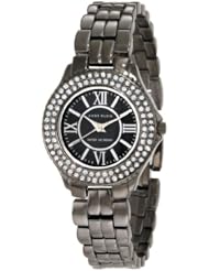 Anne Klein Womens 10/9537GMGY Swarovski Crytals Accented Gunmetal Tone Bracelet Watch