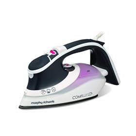 Morphy Richards Comfigrip 40855 Steam Iron, 2200 Watt Trizone Ceramic Soleplate, Charcoal/ Pink