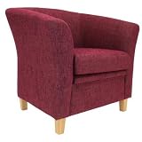 'YORK' LANCASTER PLUM TWEED FABRIC DESIGNER TUB ARM CHAIR ~ BY XYZ