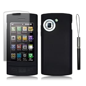 LG GM360 VIEWTY SNAP SOFT SILICONE SKIN CASE - BLACK, WITH SCREEN PROTECTOR & STYLUS PART OF THE QUBITS ACCESSORIES RANGE