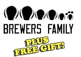 10.5" x 4.5" Brewers Baseball Family Vinyl Sticker Decal [Die-cut, White] + with Free Baseball Pencil
