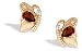 14K Yellow Gold Genuine Pear Garnet and Diamond Butterfly Earrings