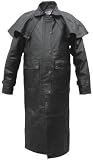 Duster Coat with Zip-out liner, Leg-straps, and Removable Cape, Split Cowhide Leather