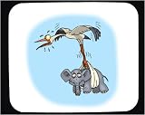 Mouse Pad with animals, elephant, animal, stork