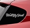 Walk By Faith christian god jesus bible verse vinyl decal bumper sticker