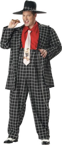 Adult Plus Size Black Zoot Suit Halloween Costume