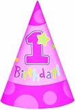 Hugs & Stitches Girl's 1st Birthday Cone Hats (8) Party Supplies