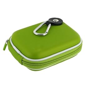 rooCASE (Med EVA Green) Hard Shell Case with Memory Foam for Samsung HMX-U10 Ultra-Compact Full-HD Camcorder Black