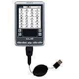 Computer : Retractable USB Cable for the Sony Clie SJ30 with Power Hot Sync and Charge capabilities - Gomadic Brand w/ TipExchange Technology