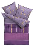 Kaeppel G-100116-55D1-VASH Bettw&auml;sche 2-teilig Backgamon 135 x 200 cm Satin, Farbe: aubergine