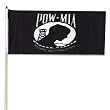 POW/MIA Flag 12in x 18in Mounted on 24in Wooden Stick